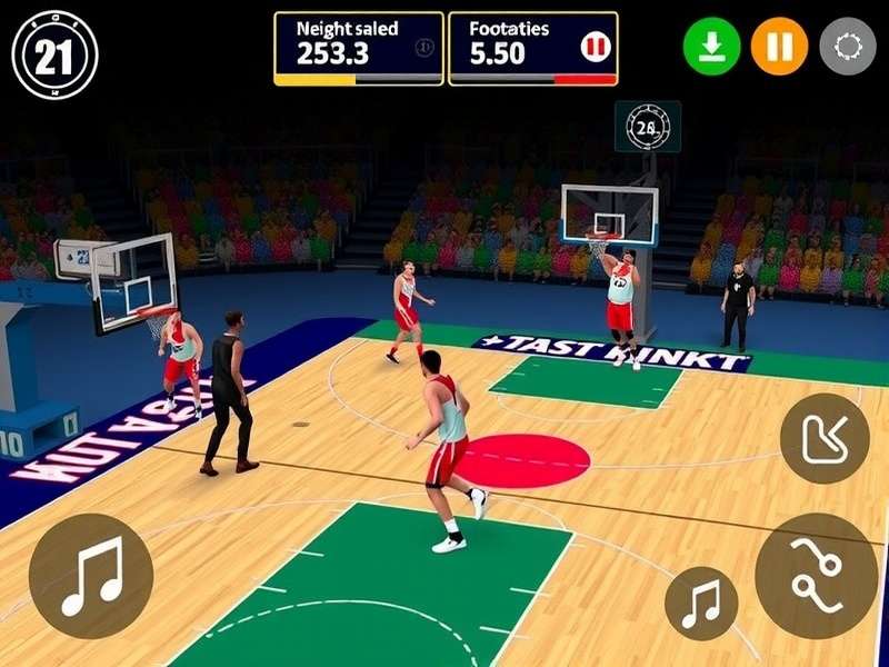 Taj Basket Tournament gameplay screenshot showing basketball action